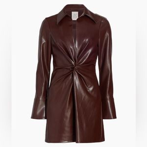 Cinq à Sept Vegan Leather Mckenna Dress - Brown Size 2
